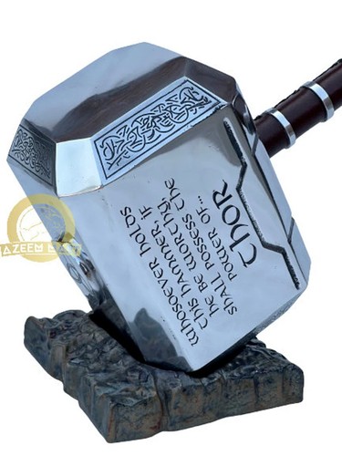 Thor Hammer 1:1 Mjolnir Metal Replica Metal Base Avengers Prop Cosplay Aluminum - Bild 3 von 7