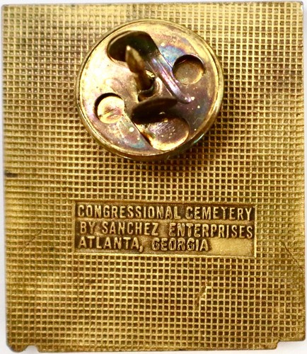 Vintage Congressional Cemetery Souvenir Enamel Pin Back by Sanchez, Atlanta - Picture 2 of 11