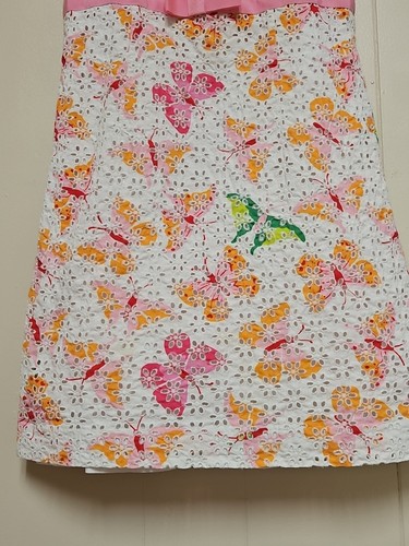Vtg Lilly Pulitzer Girls Eyelet Butterfly Lace Shift Dress Size 10 - Picture 12 of 15