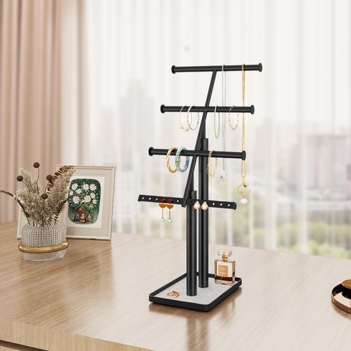 Jewelry Organizer Stand, Metal Jewelry Tree Holder for Necklace Bracelet Earr... - Picture 2 of 7