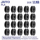 JAYO 22KG PLA Czarny filament do drukarki 3D 1,75 mm Recykling Niski skurcz Pakiet FDM