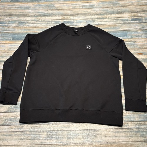 The Weeknd X H&M Sweater Mens Size Large Black Long Sleeve XO Logo Crewneck - Picture 2 of 7