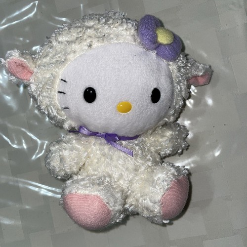 Ty Beanie Babies Sanrio Hello Kitty Lamb Suit plush 6” stuffed Sheep purple bow