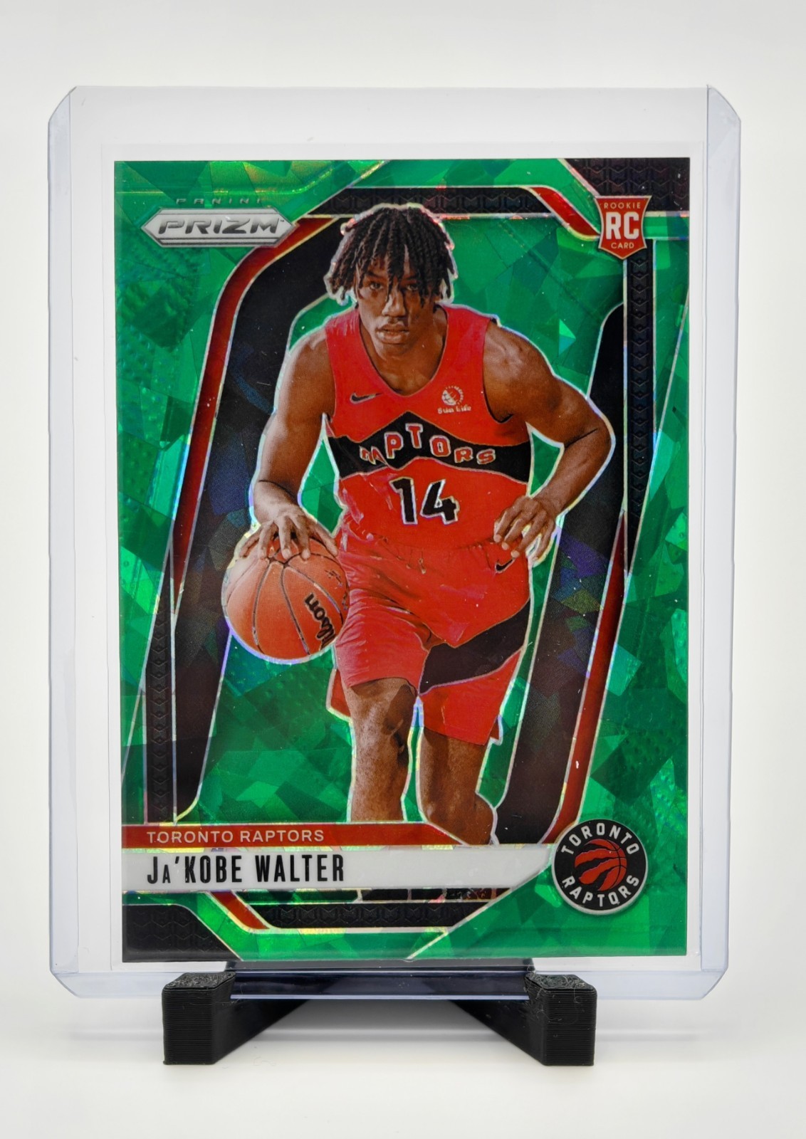 2024-25 Panini Prizm Ja’Kobe Walter #223 Green Ice Prizm RC Toronto Raptors