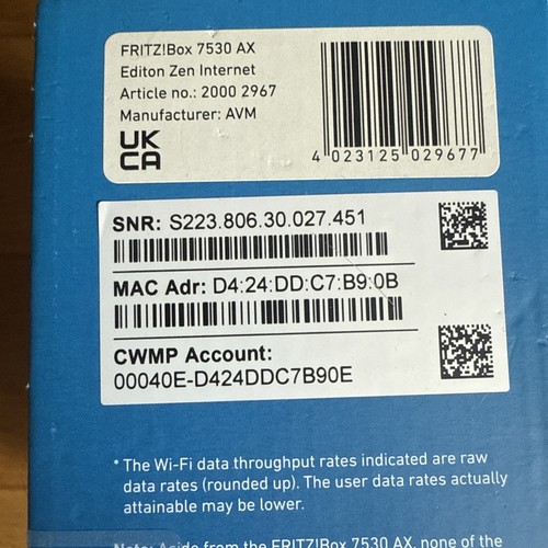 Nowy router modemowy Fritz! Box 7530 AX Wifi 6 (wersja brytyjska) - Zdjęcie 6 z 9