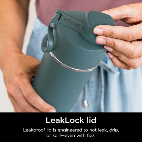 Ninja Thirsti 24oz. Travel Water Bottle, Stainless Steel Tumbler for Carbonated - Picture 49 of 52