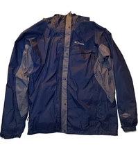 Columbia Watertight II Rain Jacket Mens XXL 2XL Waterproof Packable Navy Hooded