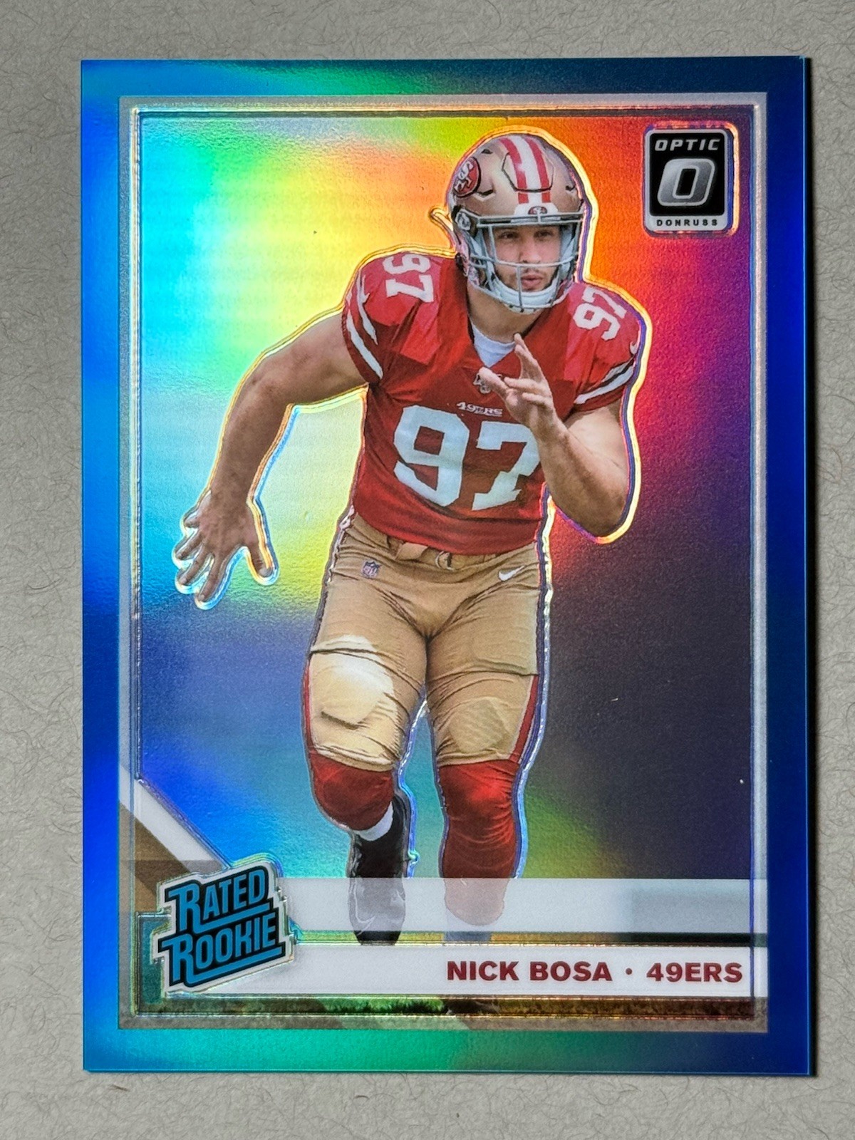 2019 Panini Donruss Optic - Rated Rookie Nick Bosa #168 Aqua Prizm /299 (RC)