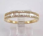 2Ct Baguette Cut Real Moissanite Wedding Band Ring In 14k Yellow Gold Plated