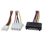 Delock Kabel Y-Power SATA Stecker 15 Pin > 4 Pin Molex Buchse + 4 Pin Floppy (2e