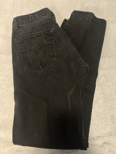 Jeans Levis 505 Youth 29x32 nero gamba dritta vestibilità regolare linguetta rossa USA - Foto 8 di 11