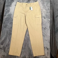 LL Bean Cargo Pants Mens 35x30 Khaki Classic Fit TW CF Cotton Pockets Hiking