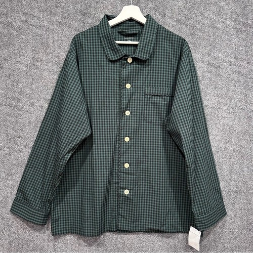 Land’s End men’s pajama set LARGE TALL pants plaid cotton long sleeve NWOT green - Picture 2 of 11