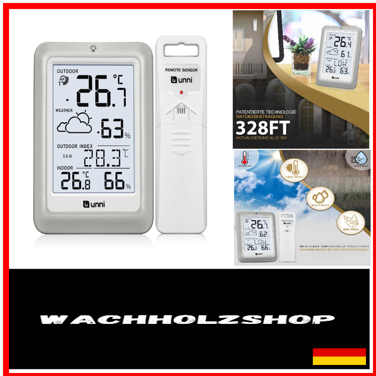 Funkwetterstation mit Außensensor Drahtlose Temperatur-Feuchtemessung