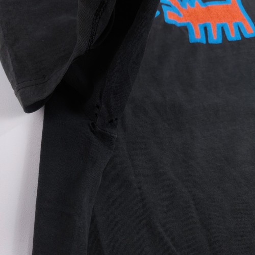 KEITH HARING POP SHOP T-SHIRT "Radiant Baby / Barking Dog" Distressed 80s Size L - Picture 10 of 13