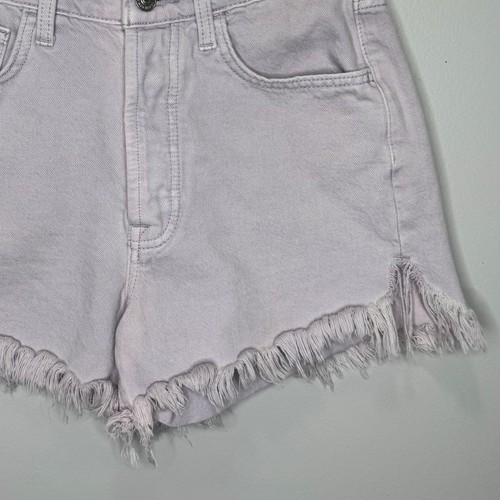 7 For All Mankind Easy Ruby Cutoff Shorts 27 Lavender Purple Frayed Hem Denim - Picture 5 of 15