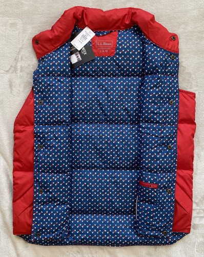 LL Bean Bean’s Down Field Vest Downtempo Dark Red Kids L 14-16 - Picture 3 of 8