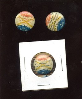 1933 PR3 10 Baseball Pin Lot 3 Different Including Grover Alexander