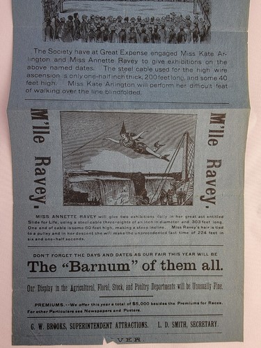Ex RARE Norwich NY Fair of the Chenango Co Agricultural Society Poster c1892 - Picture 4 of 12