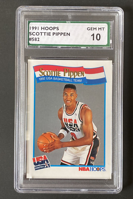 Scottie Pippen 1991 Hoops USA Olympic Team Card #582 Graded