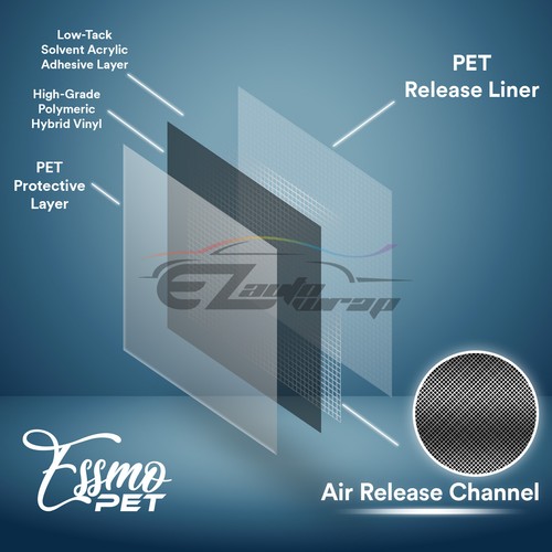 ESSMO PET Marble Forged Gloss Carbon Fiber Silver Car Vehicle Vinyl Wrap Decal - Bild 5 von 12