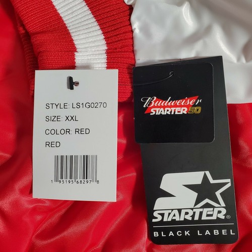 Budweiser X Starter 50th Black Label Crown Satin Jacket Gray Sz XXL $170 - Picture 9 of 12