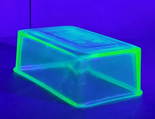 1940s Uranium Glass "Butter Cover" - Cover Only