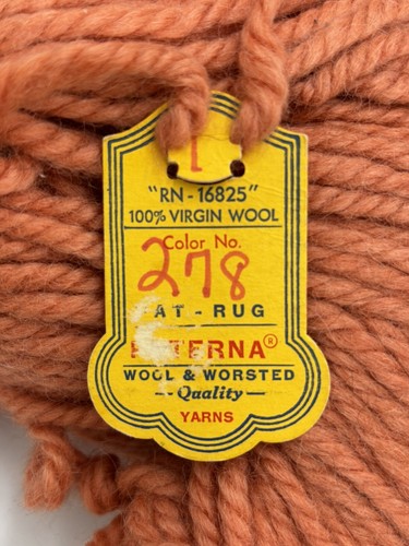 Hilo vintage Paterna persa 100 % lana virgen Hank 8 oz color #278 naranja suave - Imagen 2 de 3