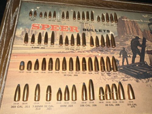 Speer SPEER Bullet Display Railroad con cornice vintage—1971—Lewiston Idaho - Foto 3 di 5