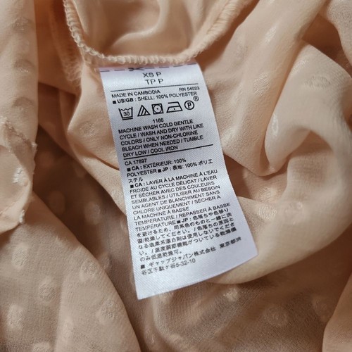Banana Republic Factory Swiss Dot Coquette Blouse Women's Size XSP Peach Office - Picture 6 of 6