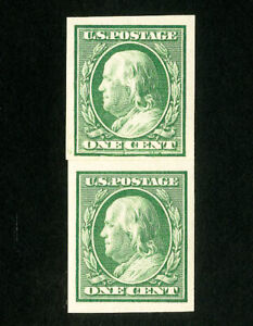 US-Stamps-383H-VF-Paste-up-pair-OG-NH-Scott-Value-50-00