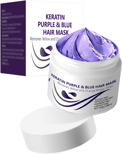 Purple Hair Mask,Deep Conditioning Keratin Hair Mask,Add Shine, Cool Tone, Light - Picture 9 of 12