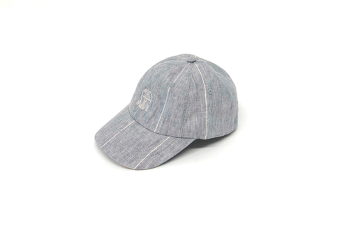 NWT Brunello Cucinelli Men's Pinstripe Baseball Cap W/Logo Appliqués Size S A248