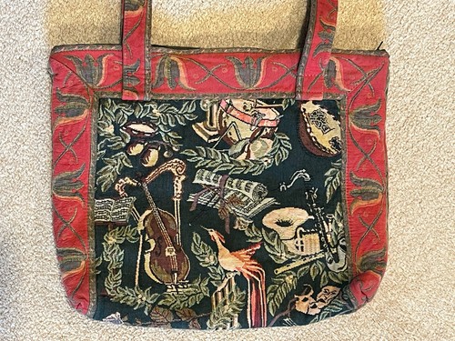 Renaissance Woven Art Tote Shoulder Bag Tapisserie La Musique Metro Opera NY - Picture 4 of 13
