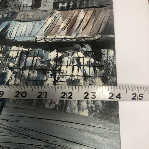 Handgemalte Paris, Frankreich Pariser Straßenszene von Crennck Öl Leinwand Kunstwerk. - Bild 9 von 10