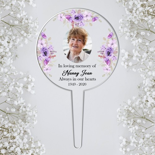 Personalised Photo Memory Bereavement Memorial Grave Garden Acrylic Plaque Sign - Picture 5 of 16