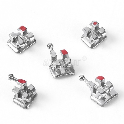 Staffe ortodontiche monoblocco dentali bretelle mini ganci rosso/MBT 018/022 345 - Foto 6 di 35