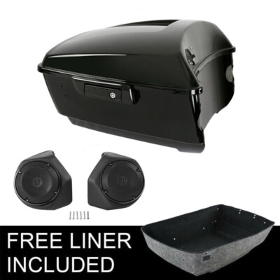 Black King Trunk 6.5'' Speakers Fit For Harley Touring Tour Pak Road Glide 14-25