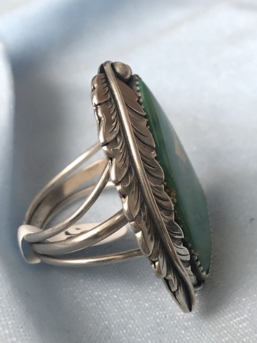 Klassischer handgefertigter natürlicher Nevada Türkis Ring Sterlingsilber Größe 11 - Bild 2 von 4