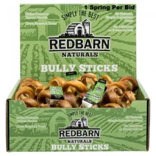 1 RED BARN BULLY SPRINGS NATURAL STICKS CHEWS FRESH W/ TAGS SPIRALS 6-7" Long