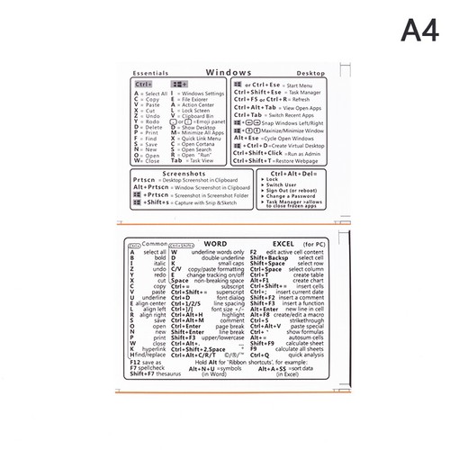 2Pcs Reference Keyboard Shortcut Sticker Adhesive For Windows Laptop Stickers - Afbeelding 16 van 16