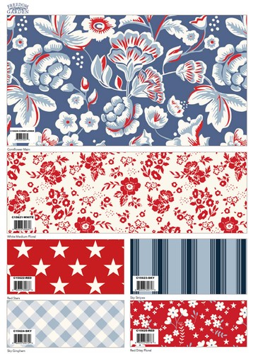 Freedom Garden Riley Blake 5" Stacker 42 100% Cotton Precut Quilt Squares - Picture 6 of 6