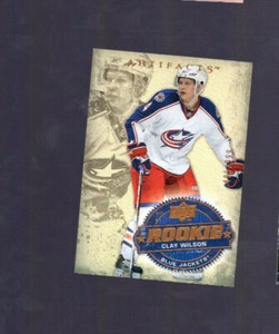 2008-09-CLAY-WILSON-UD-ARTIFACTS-ROOKIE-Card-256-Columbus-BLUE-JACKETS-495-999