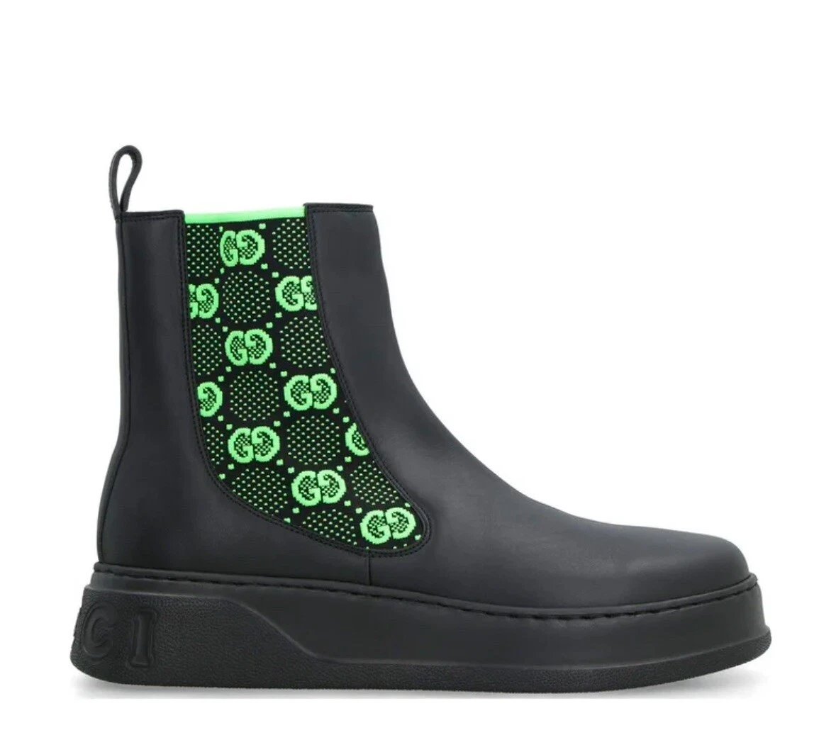 Gucci cheville GG panneau extensible Dali noir bottes à enfiler hommes US 11,5