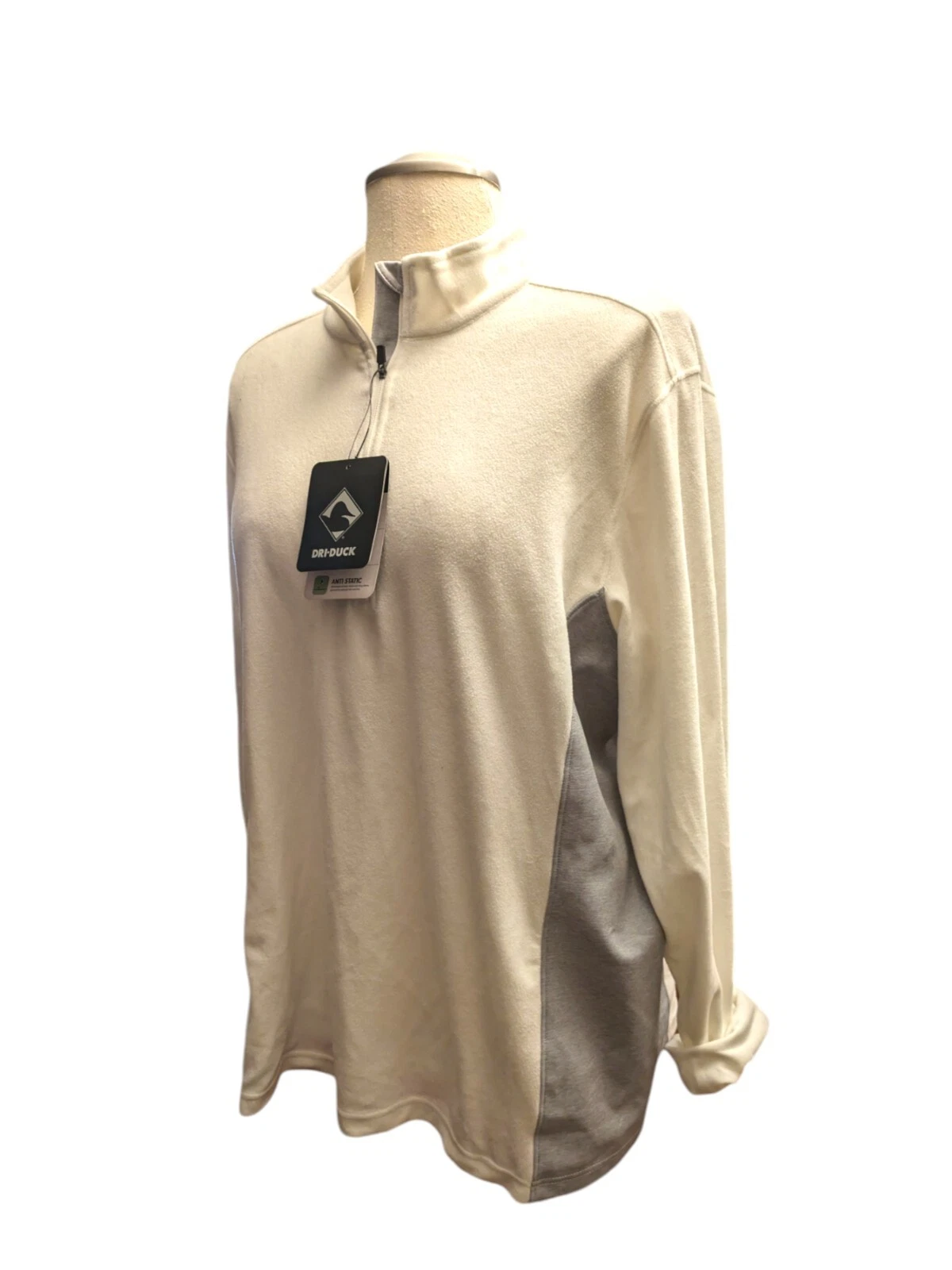 OFF WHITE Dri Duck DDX Giacca Pile Uomo Off White Pullover Quarto Zip Leggero