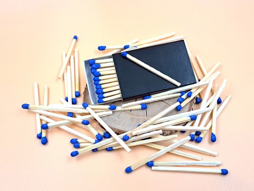 200 Puntas Azules Madera Natural Palos Boda Vela Jarro Canasta Regalo 1,95" Partidos - Imagen 3 de 11