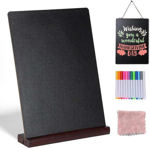 11.7X16.5 Inch Tabletop Chalkboard with Wood Base, Menu Chalkboard Stand, Messag - Picture 10 of 12