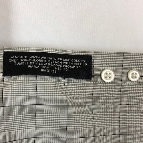 Jos. A. Camisa de vestir Bank para hombre Travelers 17,5 36 blanca gris a cuadros LS con botones - Imagen 3 de 4