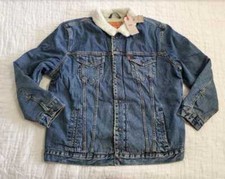 NEW MEN'S M L XXL 3XL LEVI'S SHERPA TRUCKER JEAN JACKET IN GO SET DENIM