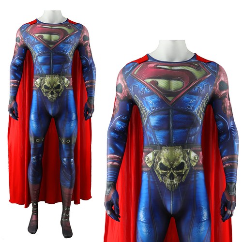 Superman Cos Jumpsuit Superhero Bodysuit Cosplay Costume Adult Kids Halloween - Bild 2 von 20